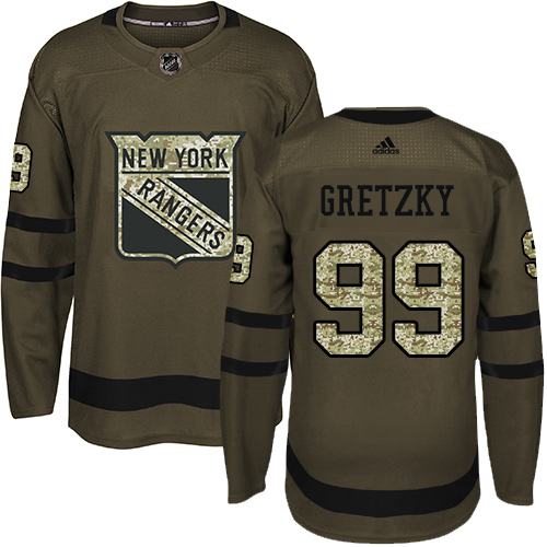 Adidas Rangers #99 Wayne Gretzky Green Salute to Service Stitched Youth NHL Jersey